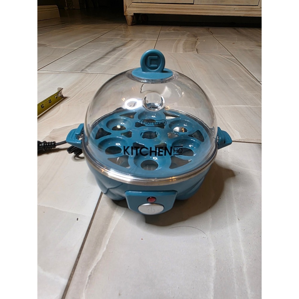 Kitchen HQ Electric Egg Cooker 7 Capacity Teal Blue Model 14103 360W